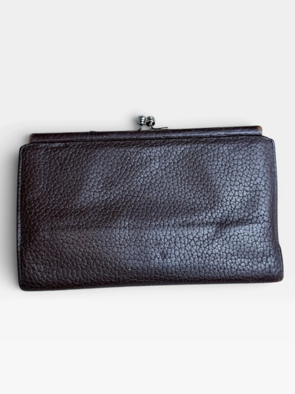 Dooney & Bourke All-Weather Leather kiss-lock Wallet Pebbled Leather Brown
